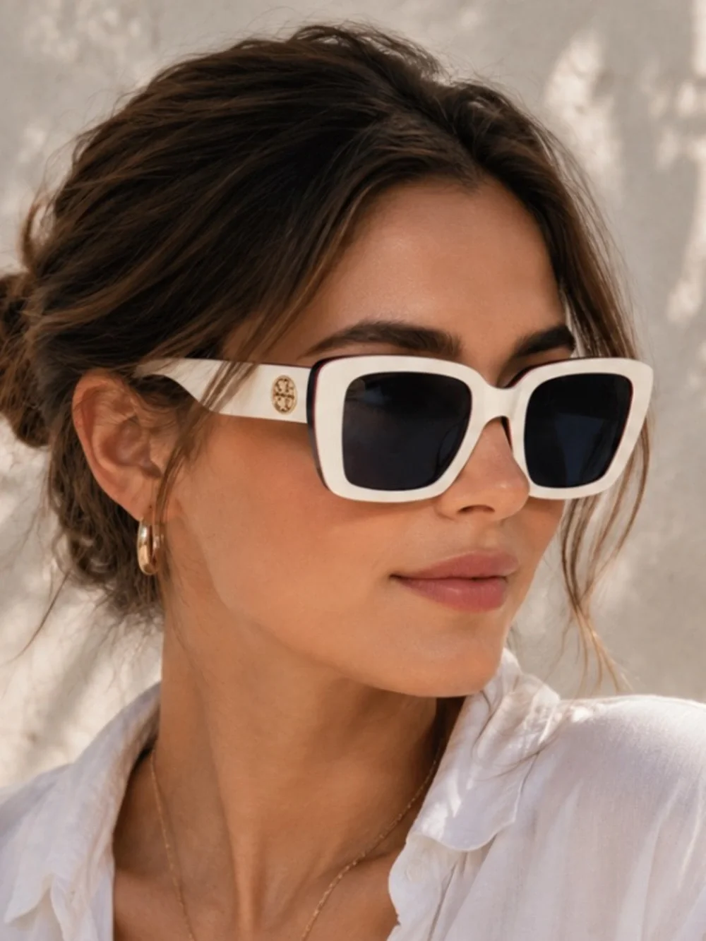 Tory Burch TY7190U Ivory Red Blue Trilayer Sunglasses NWT w/ Case